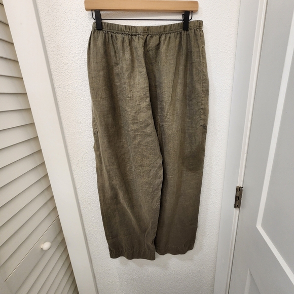 Cut Loose Lagenlook Wide Leg Sage 100% Linen Pants - Picture 2 of 11